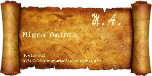 Migra Aminta névjegykártya